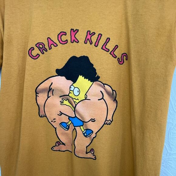 Vintage Crack Kills Bart Simpson Shirt Single Stitch Size Medium Late 80’s USA - Picture 6 of 7